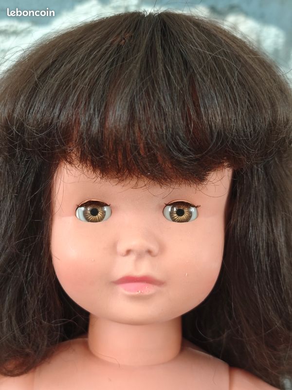 POUPÉE ANCIENNE POLYFLEX/CLODREY yeux coucous /suiveurs 35 cm Marion