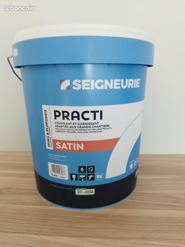 Peinture seigneurie practi 15 litres blanc pour finition intérieur mât satin velours sous couche (image 3)