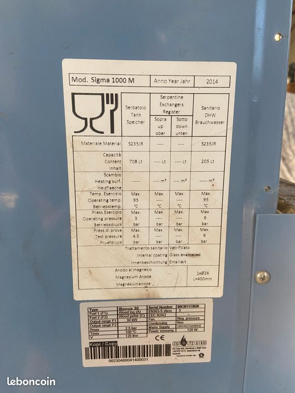 Vends chaudière bois HS Tarm Bonus 30 (image 2)