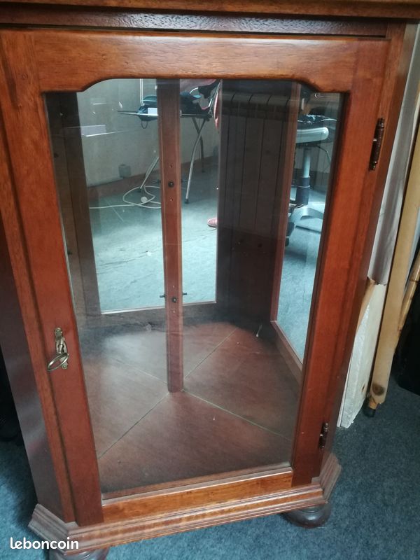 Vitrine d'angle bois + verre (image 3)