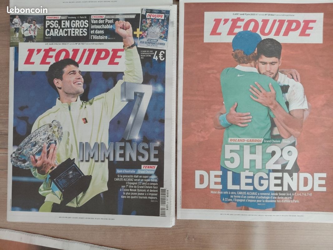 Journaux l'équipe tennis alcaraz djokovic fils nadal (image 6)