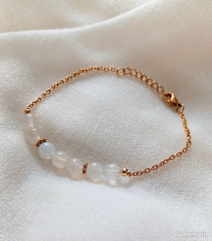 Bracelet pierre de naissance • Juin - Pierre de lune (image 5)