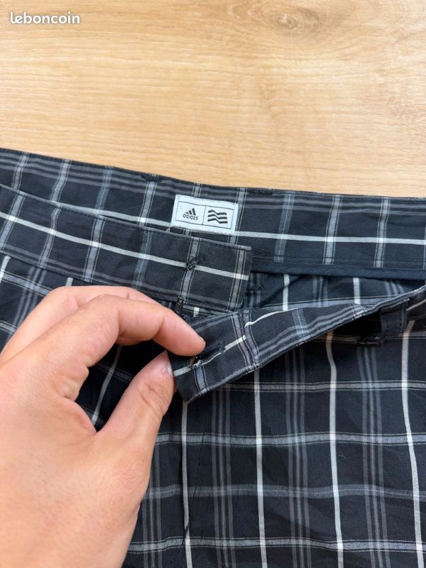 Adidas short bermuda à carreaux noir homme taille W32 légère imperfection MV563 (image 3)
