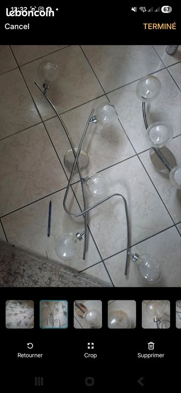 Lot 3 plafonniers luminaires boule verre (image 2)