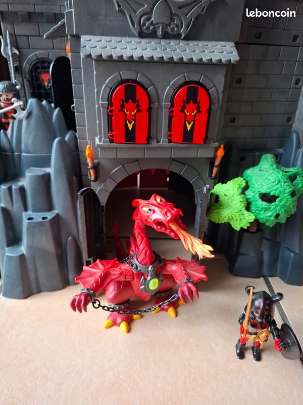 Playmobil Porte Arrière De Château Dragon Rouge - Système X Médiéval D'occasion