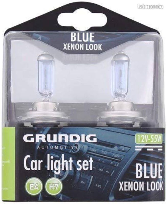 2 AMPOULES H7 E4 GRUNDIG BLUE XENON LOOK Car light set 12V-55W (image 1)