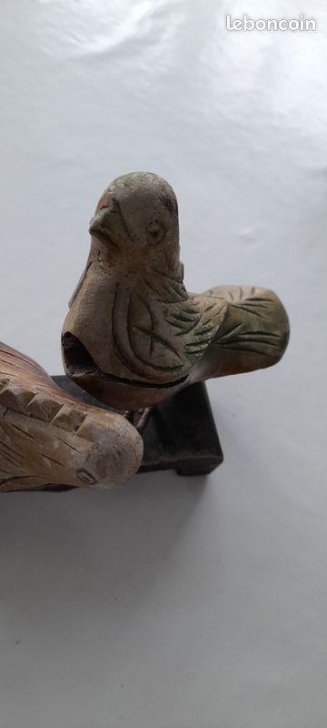 Couple d'oiseaux en bois à restaurer (image 4)