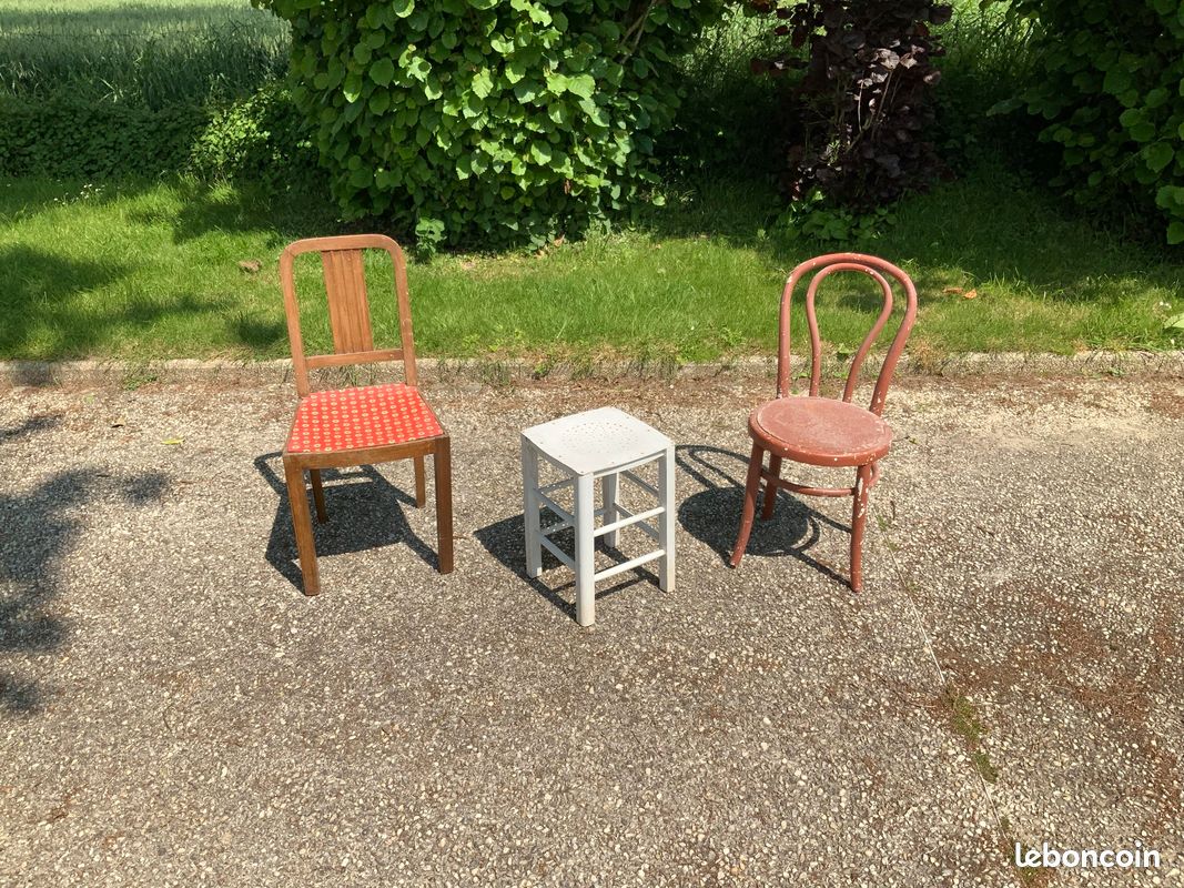 Chaise et tabouret vintage (image 1)