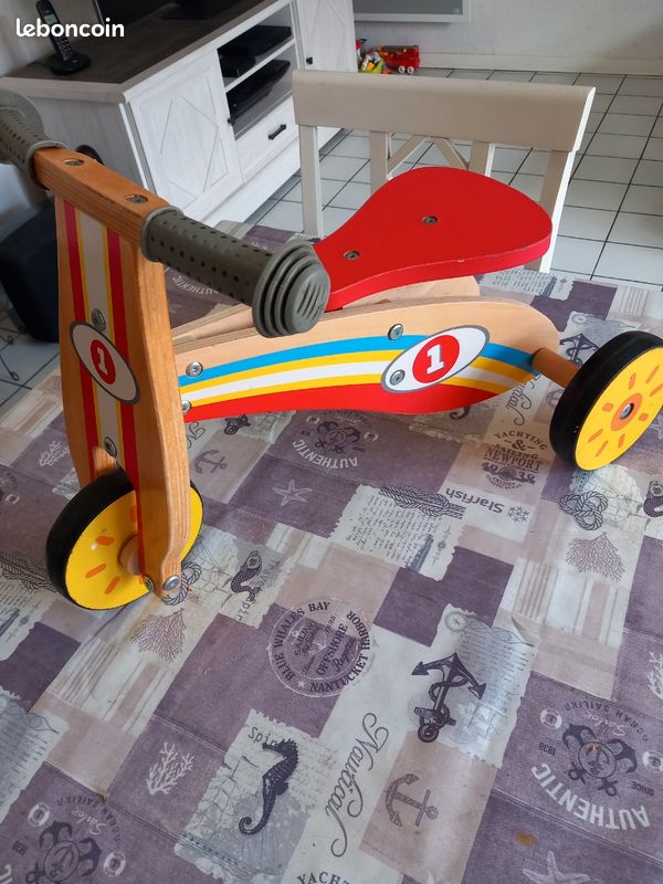 Draisienne Évolutive Babiem James En Bois - Tricycle 2-en-1 Dès 1 An Vers Vélo Sans Pédales