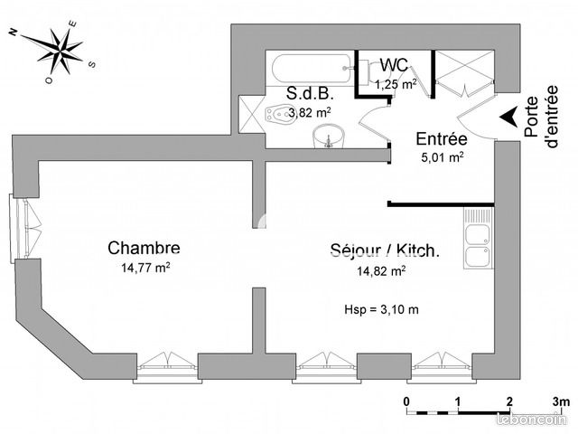 Appartement a louer niort - 2 pièce(s) - 39 m2 - Surfyn