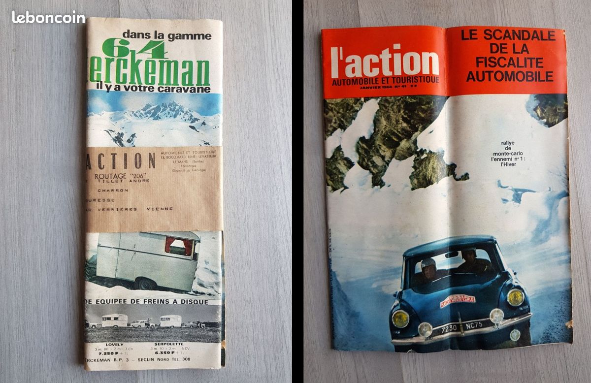 (DELC) Action Automobile Janvier 1964 , Citroen DS, Rallye de Monte Carlo, Renault 1500, Peugeot 1100 (image 1)