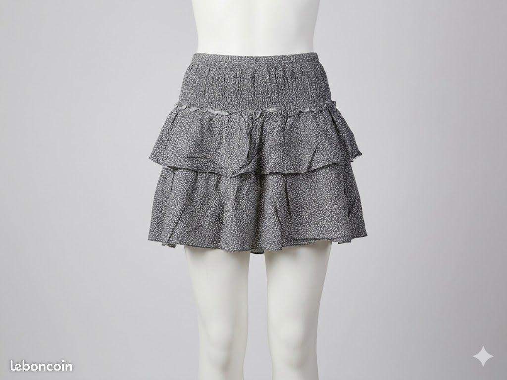 Jupe Talbots Grise Doublée à Volants – Taille 12 – Neuf Avec étiquette – Marzotto