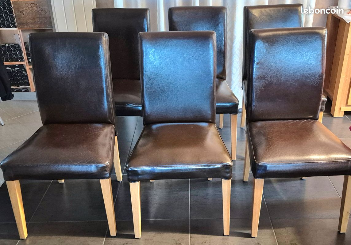 6 chaises cuir IKEA - HENRIKSDAL (image 1)