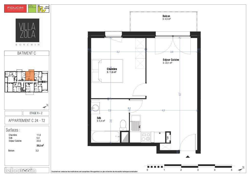 Appartement 2 pièces 40 m² · à Ronchin · 40 m² · 609 €