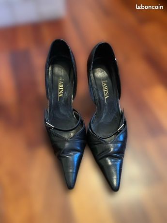 San Marina - Escarpins Cuir MAPILA Femme Noir P40