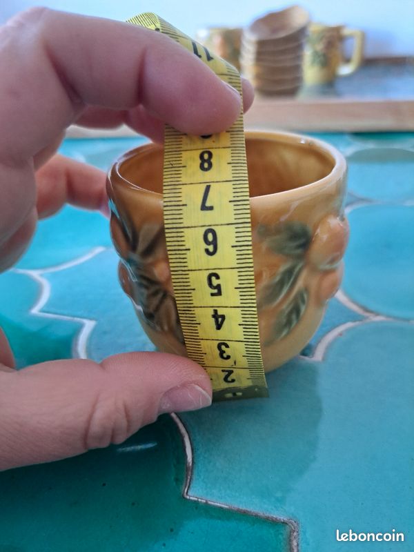 4 tasses à fruits en barbotine vintage (image 4)