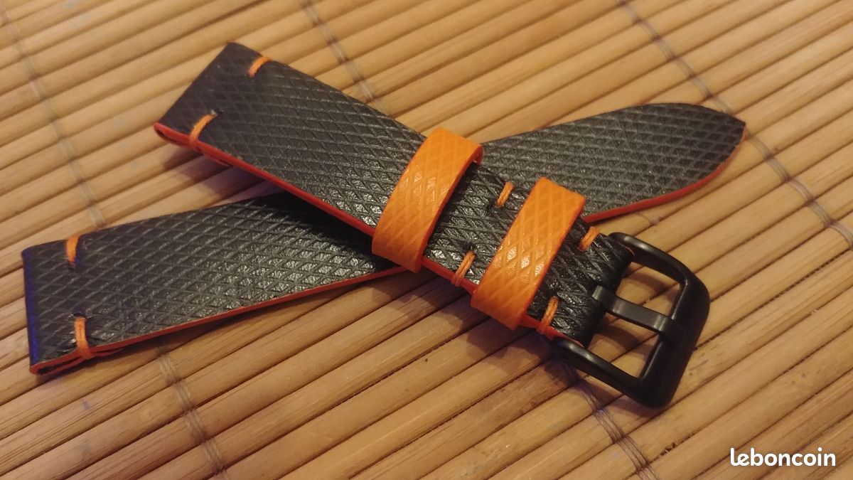 Bracelet de montre cuir quadrillé sur mesure (image 3)