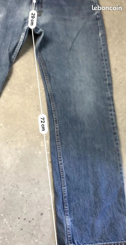 Jean Levi's 505 Straight pants Homme W38 L32 100% coton denim Blue baggy (image 9)