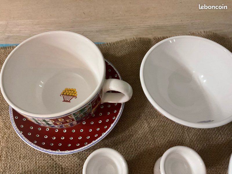 Lot De Bols Et Tasses Geneviève Lethu – Céramique Blanche – Neuf