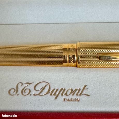 Stylo Plume Dupont Olympio Or 18K - Motif Entrelacs Rare, Occasion De Collection