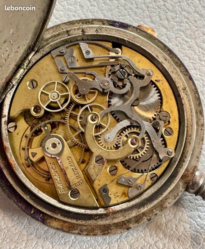 Montre Gousset Ancienne Pour Pièces Détachées – Balancier Cassé, Mécanique, Fabrication Début 1900