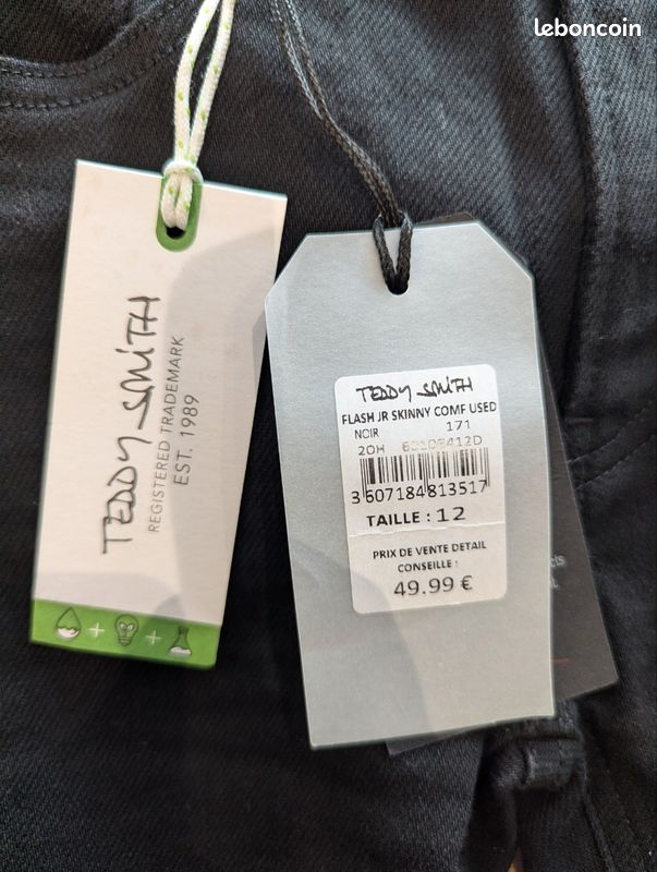 Jean noir skinny Teddy Smith neuf taille 12 (≈ 34/XS) (image 6)
