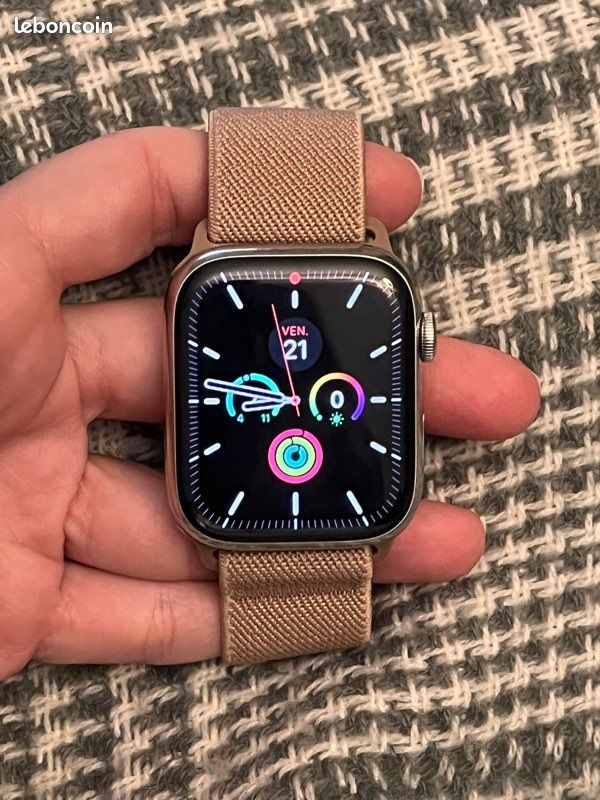 🍁Bracelet extensible montre Apple Watch 42mm, 44mm, 45mm, SE et Ultra 1 2 3 49mm couleur beige nude (image 8)