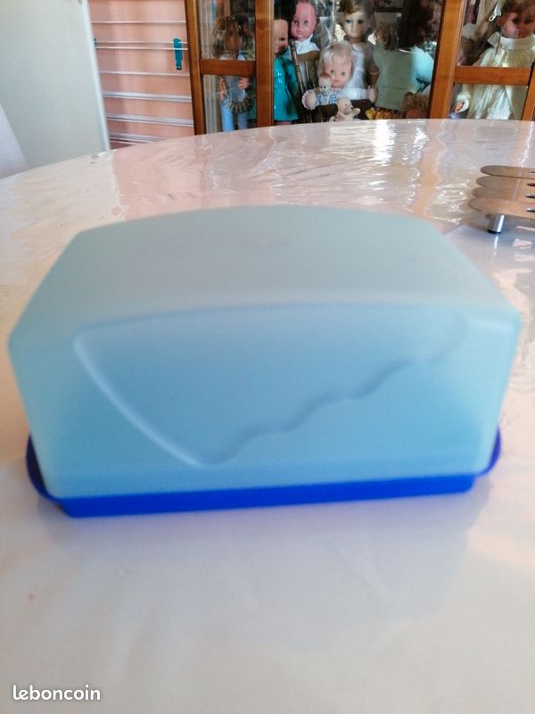 BEURRIER PILE OU FACE TUPPERWARE - turquoise - Vendu