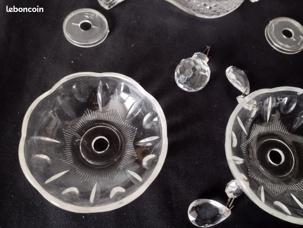 Coupelle pampilles en verre pour lustre + corps central (image 4)