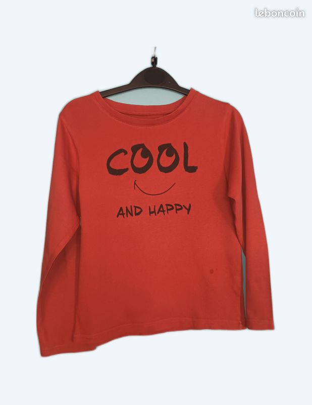 Tee-shirt m lg rouge en 8 ans (mam33133) (image 1)