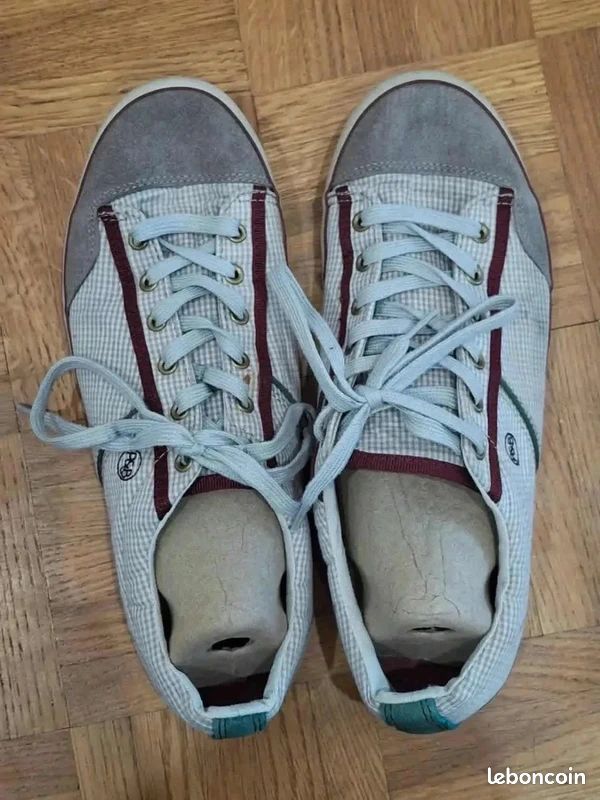 💚 Baskets Pull & Bear beige & vert à carreaux – Taille 38 (image 4)