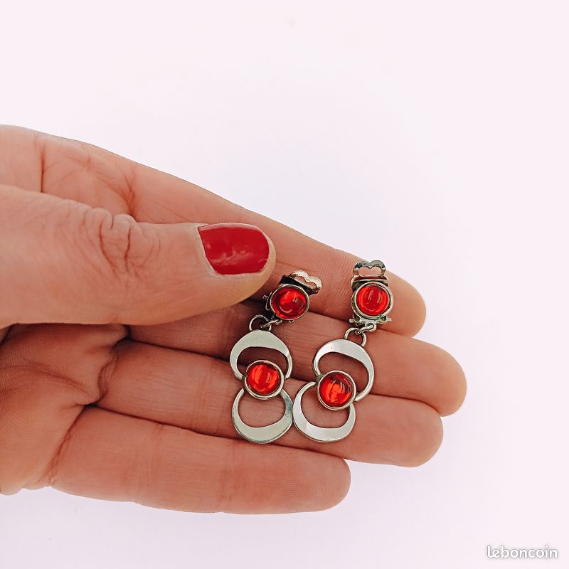 Clips oreilles vintage 30s, verre et laiton (Gebraucht) in Genève für