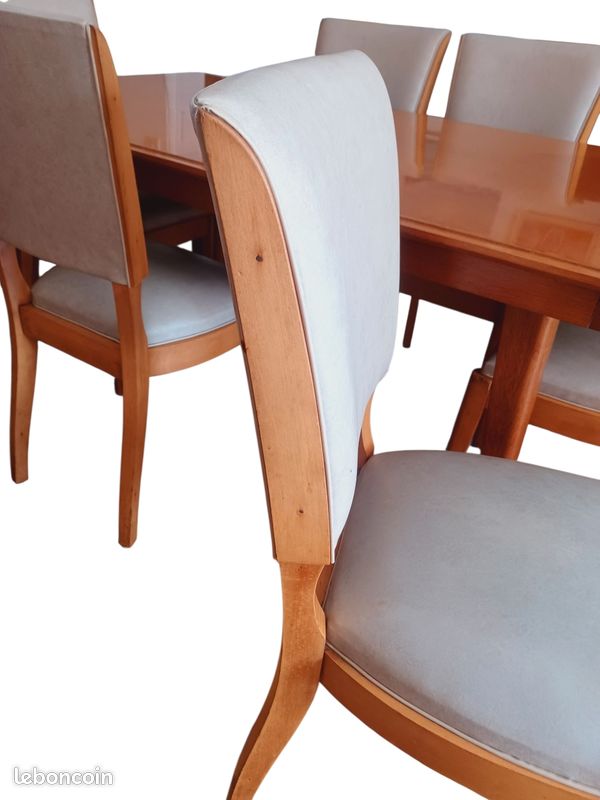 Superbe Ensemble table extensible + 6 chaises vintage 60's 70's arts déco (image 13)
