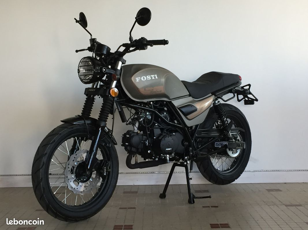 Moto Roadster FOSTI F66 50cc 4 temps EURO5 Scrambler BlackCafé moto NEUVE et GARANTIE dès 14 ans (image 2)
