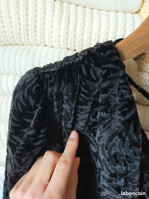 Haut habillé transparent velour noir femme Mango XS / S Neuf avec étiquettes (image 5)