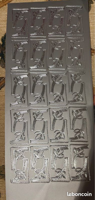 Lot de 15 planches de stickers argentés pour bordures et cadres (image 3)