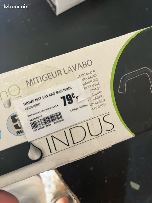 Mitigeur de lavabo INDUS Noir EsseBagno — Neuf sous emballage (image 2)