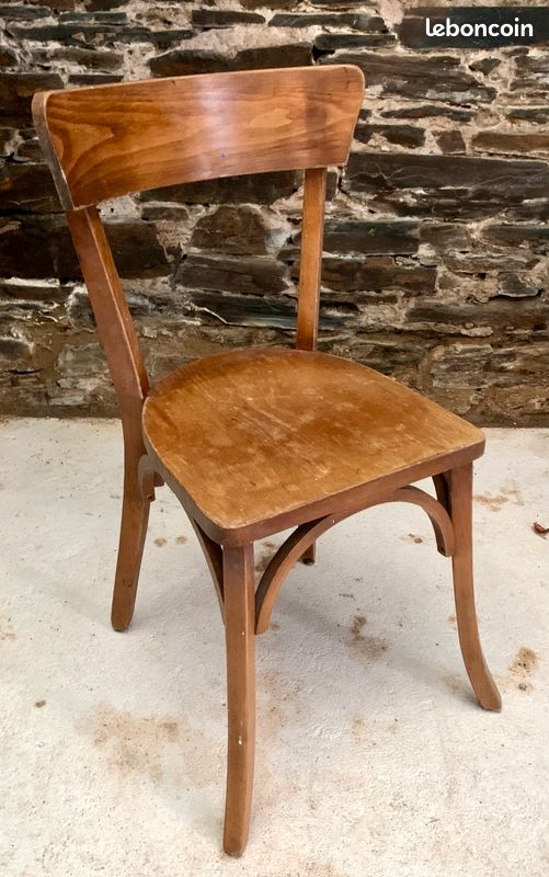Lot de 4 chaises café Bois courbé 1960 (image 3)