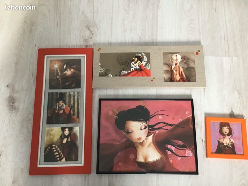 Lot de 4 cadres toiles artiste misstigri (image 1)