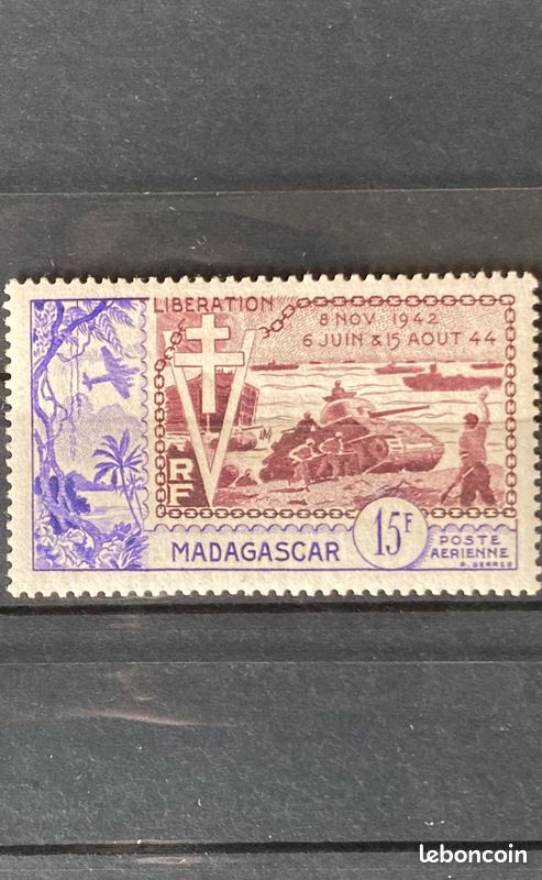 Madagascar - Poste aérienne - Timbre rare! 5,50 fr. (Neuf (Voir
