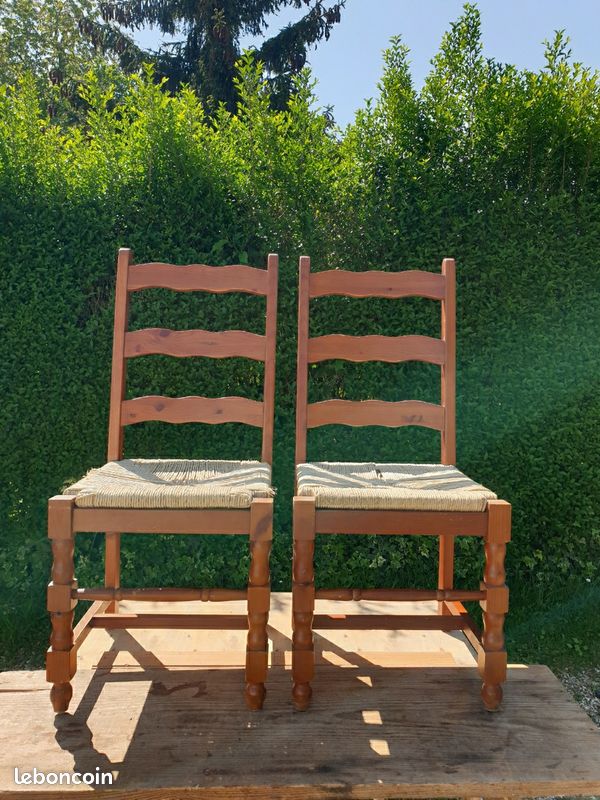 2 chaises en paille (image 1)