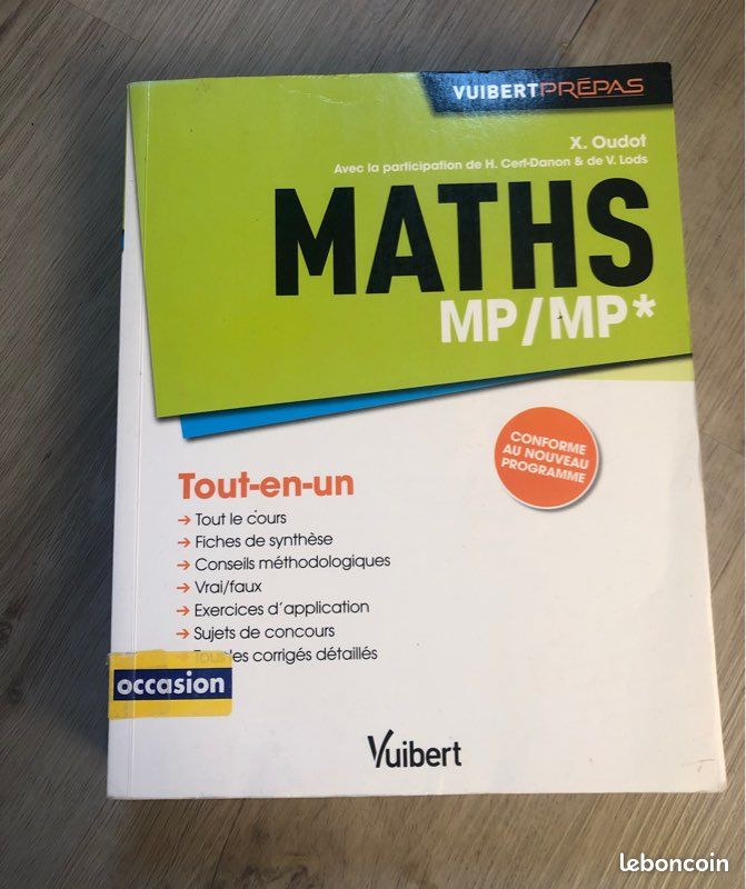 Manuel de maths 2e année de prépa MP/MP (image 1)