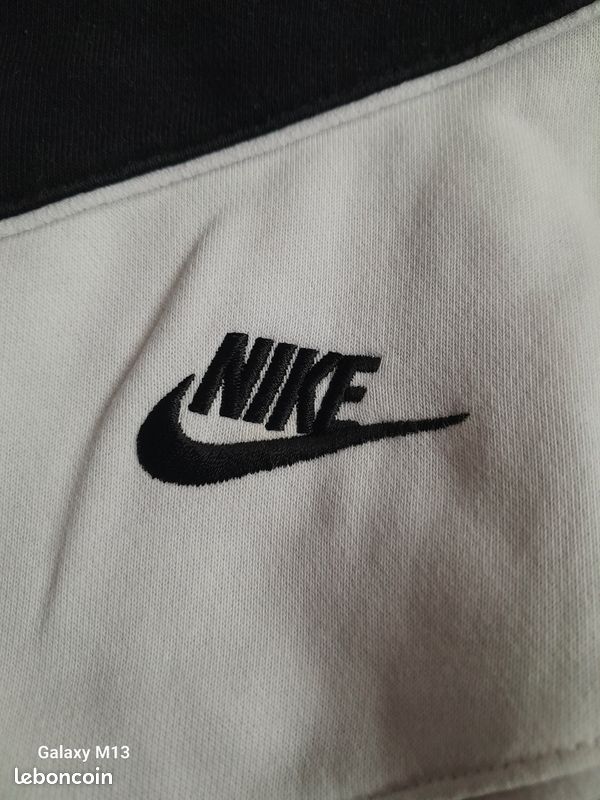 Sweat à capuche femme noir, gris et blanc Nike Taille S Vêtements