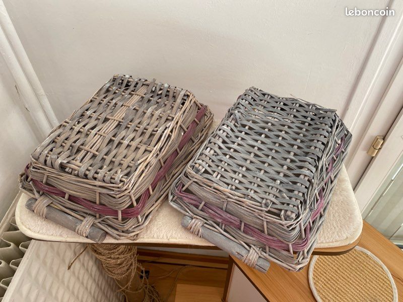 Lot de 2 panier en osier gris (image 3)