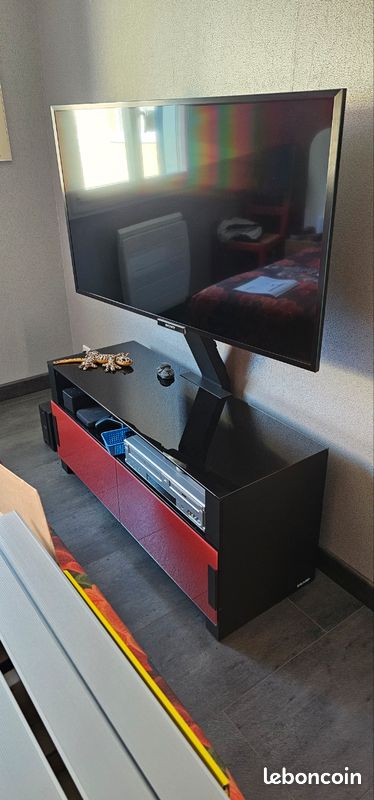 Meuble support TV Erard verre et bois Bilt 1100 (image 1)