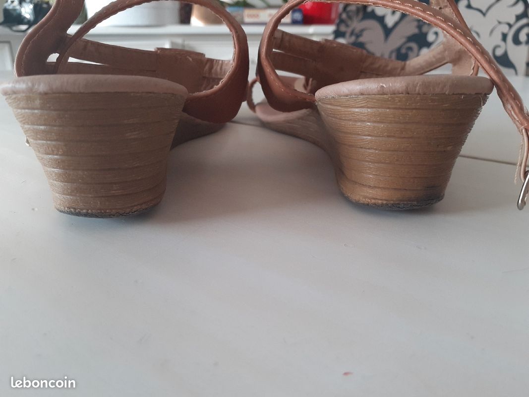 Sandales maron avec strass T41 (image 5)