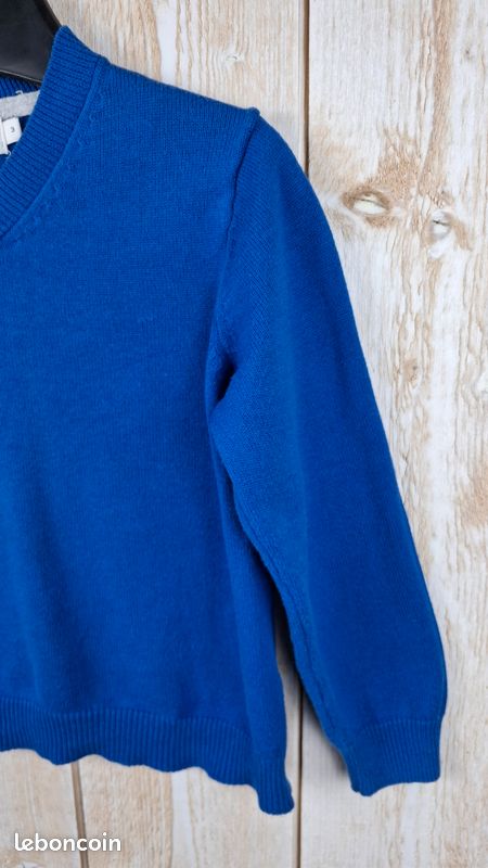 Pull ras-du-cou bleu en pur coton pour enfants coupe classique OVS KIDS pour Garçon | OVS