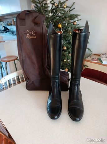 Lot De 4 Bottes De Saut D'équitation Veredus - Noires, Taille Moyenne, Ouverture Devant - Occasion