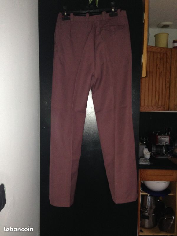Pantalon vintage années 70 fait main prune (image 3)