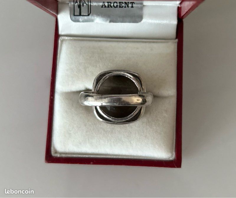 Bague Ancienne En Argent Massif - Taille 57 - Poids 1.5g - Occasion - Fabriquée En France